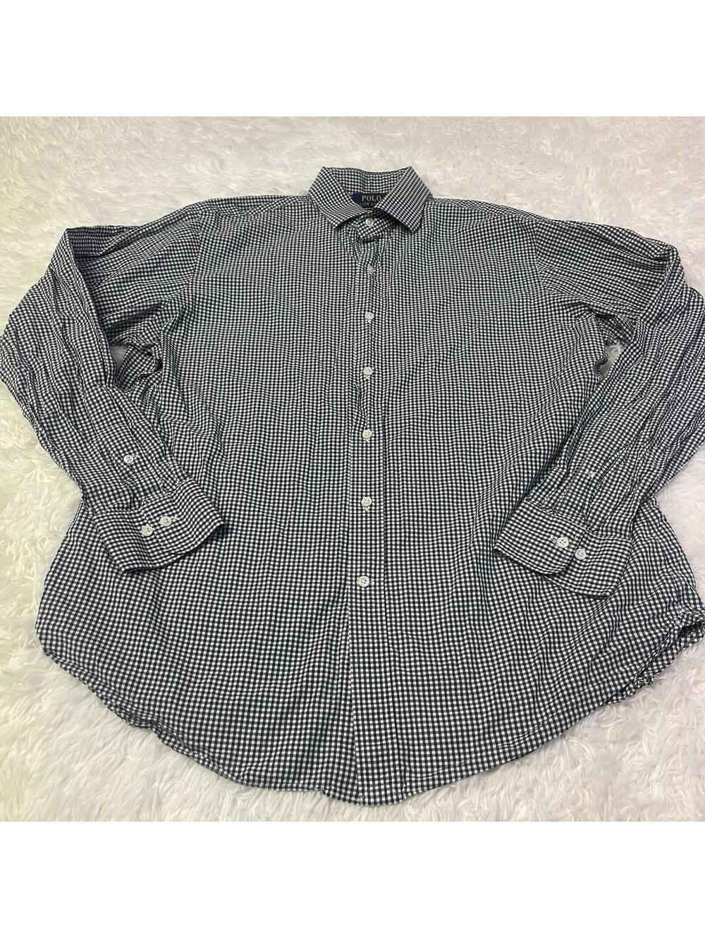 Polo Ralph Lauren Men’s Custom Fit Button-Down Shirt Size L Plaid 16.5 34-35